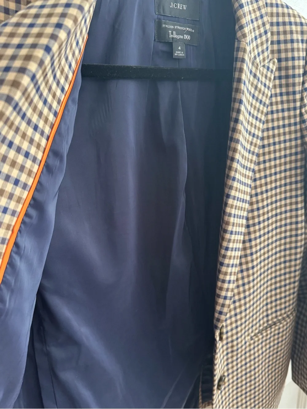 J. Crew Women’s Alfie Blazer Honey Plaid Italian Wool Size 4